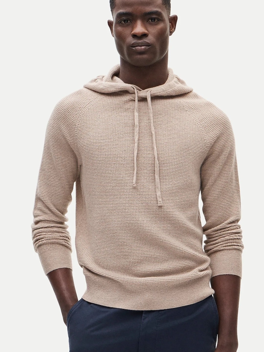 J. Crew Men’s Beige Knit Hoodie Sweater Size M